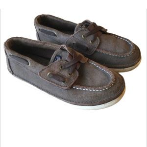 Sperry Cruz Jr Loafers Boat shoes Suede Leather Brown size 12